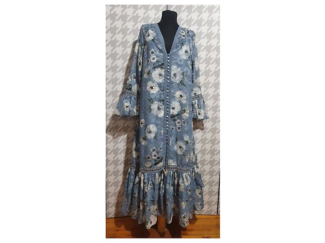 Autre Marque We Are Kindred Tabitha Hemdkleid blau floral Mehrfarben