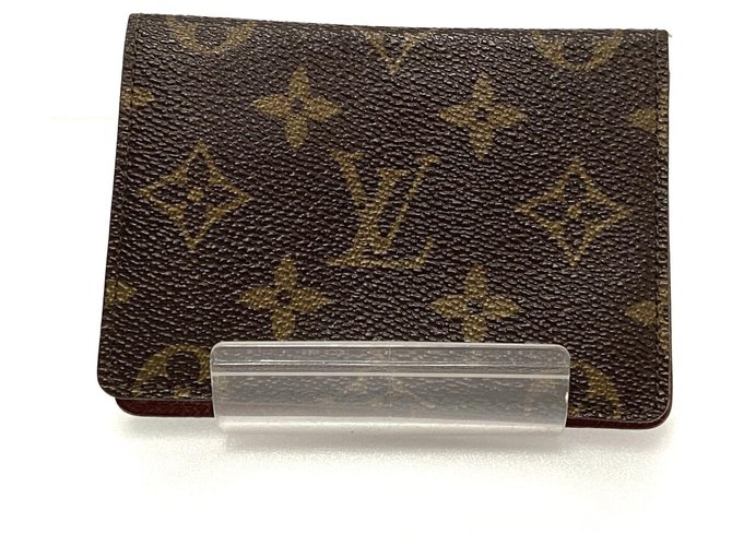 Louis Vuitton Porte carte lined Brown Cloth  ref.321218