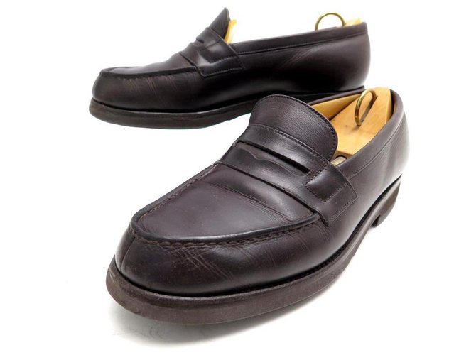 MOCASSINI JM WESTON 180 5.5D 39.5 scarpe in pelle marrone  ref.321259