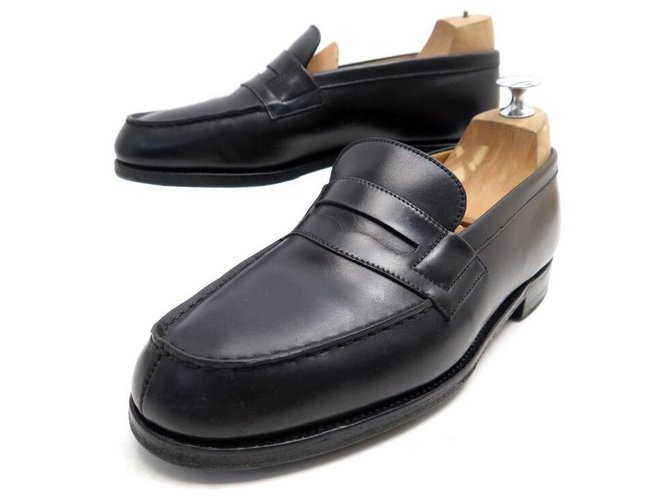 JM WESTON LOAFERS 180 5D 39 BLACK LEATHER LOAFERS LEATHER SHOES  ref.321260