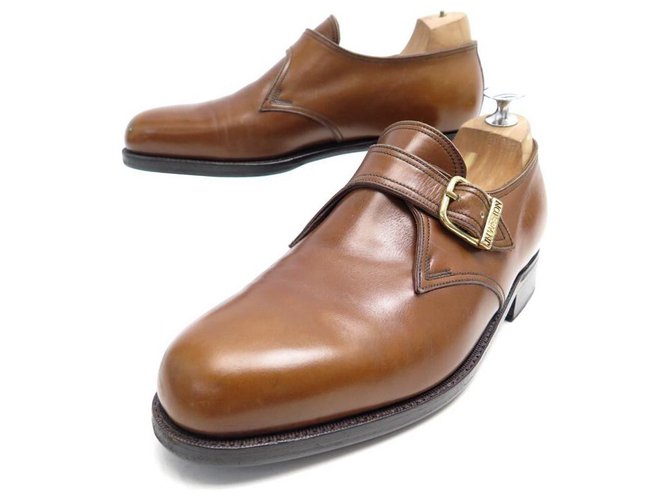 MOCASINES CON HEBILLA JM WESTON 5.5mi 39.5 40 zapatos de cuero marrón Castaño  ref.321295