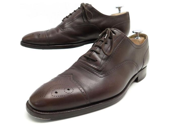 Hermès HERMES RICHELIEU SCARPE CON PUNTA FLOREALE 41 scarpe in pelle marrone