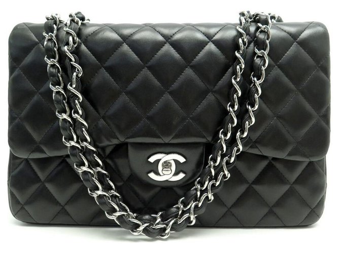 HANDBAG CHANEL TIMELESS JUMBO BLACK QUILTED LEATHER BANDOULIERE HAND BAG  ref.321333