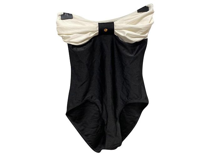 Chanel Badebekleidung Schwarz Weiß