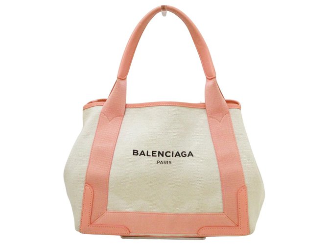 Cabas Leather Trimmed Canvas Tote Bag in Multicoloured - Balenciaga