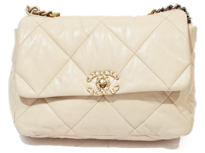 Chanel 19 Chanel Bag 19 Beige Leather  - Joli Closet