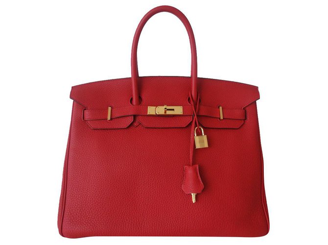 Hermès HERMES BIRKIN BAG 35 ROUGE Red Leather  ref.321606