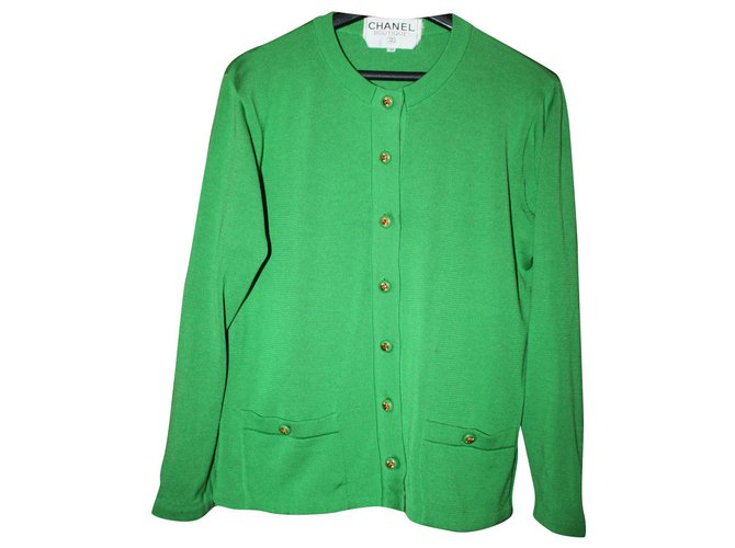 chanel green cardigan