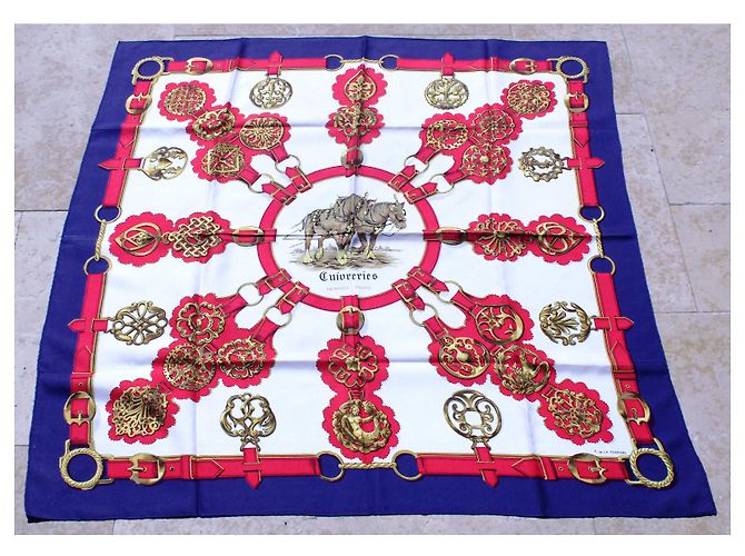 Hermès Square Hermes `` Copperware '' Blue