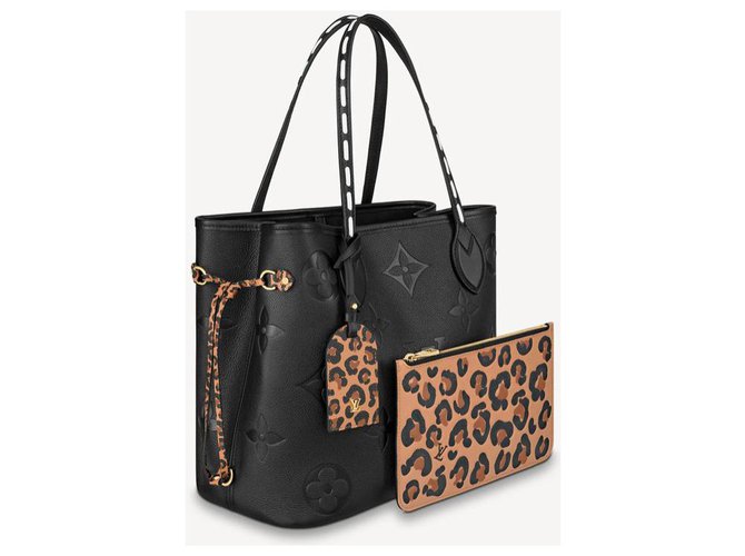 Louis Vuitton Black Monogram Wild at Heart Neverfull MM Tote with