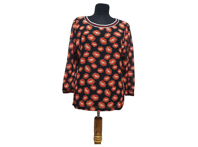 Autre Marque Blusa Rich & Royal Estampado Kisses Multicolor