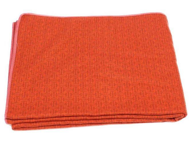 Hermès GRAND PLAID HERMES Cachemire Orange