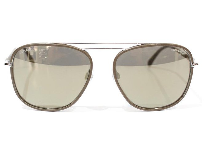 Chanel sunglasses Beige Golden Taupe  ref.322207