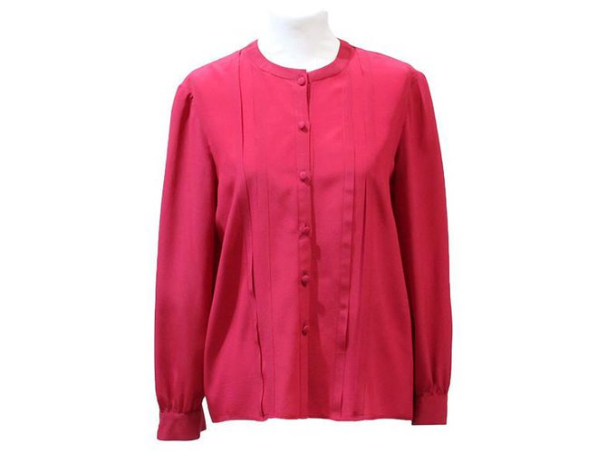 CHANEL CREATIONS BLOUSE Pink Silk  ref.322216