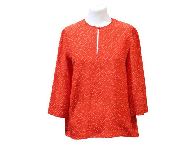 BLOUSE CHANEL CREATIONS Soie Rouge  ref.322217