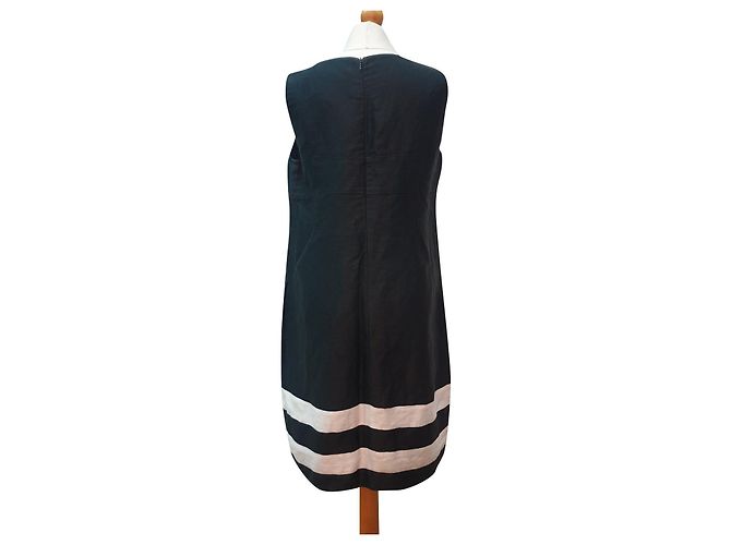 Vestido de dois tons S Max Mara Preto Branco