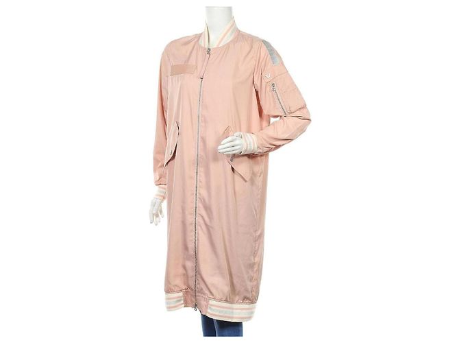 True Religion Lange Leichte Bomberjacke Hellrosa Pink