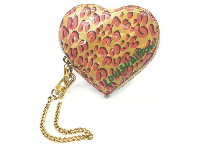 Leopard leather heart coin purse