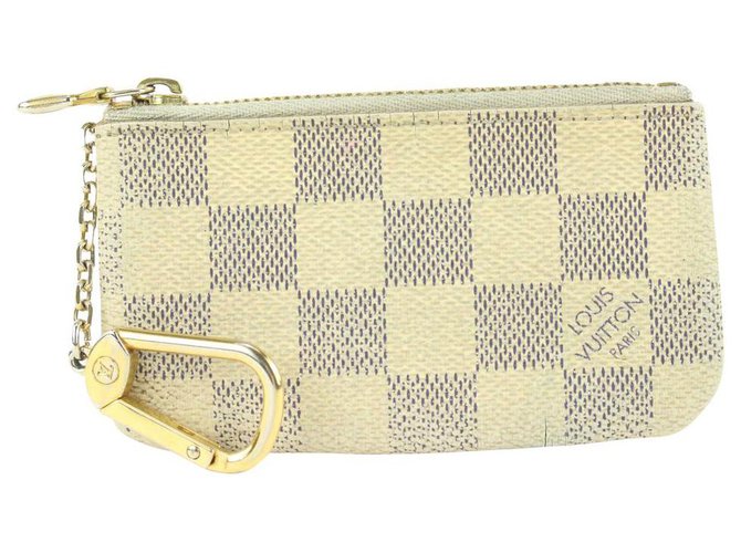 Louis Vuitton Damier Azur Pochette Cles Key Pouch Keychain ref.322390 -  Joli Closet