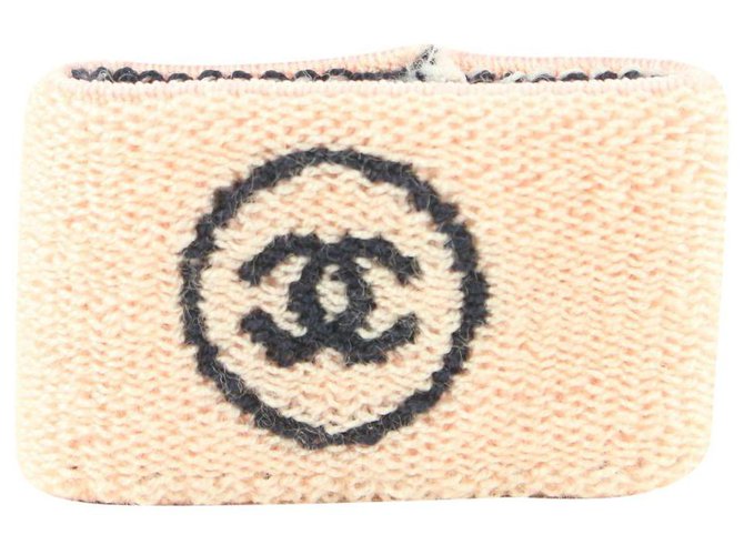 Chanel Bracciale rigido per polsino da palestra con fascia antisudore da polso rosa x nero  ref.322391