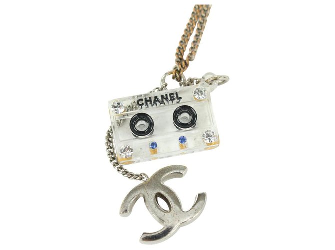 Chanel 04P Music Casette Tape CC Logo Chain Necklace  ref.322405