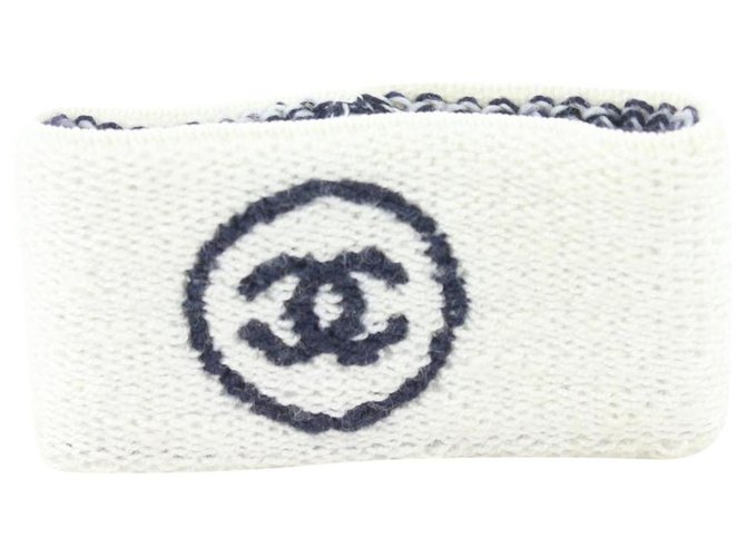 Chanel Bracciale da palestra con fascia da polso bianca x nera  ref.322428