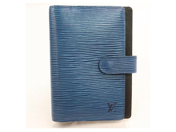 Louis Vuitton Small Ring Agenda Cover Damier Azur White Blue