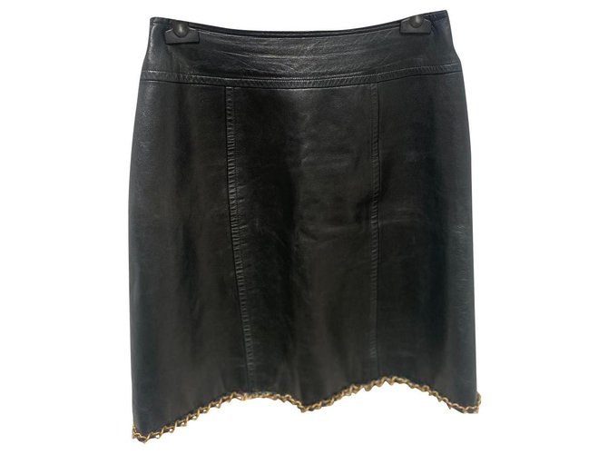 Chanel Skirts Black Gold hardware Lambskin  ref.322479