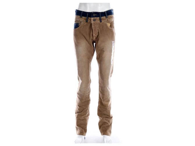 Desigual Novo com etiquetas jeans de perna reta e ajuste regular, Tamanho 34 / 34 Marrom Algodão  ref.322518