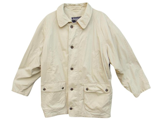 Burberry men's jacket size M Cream Cotton  ref.322524