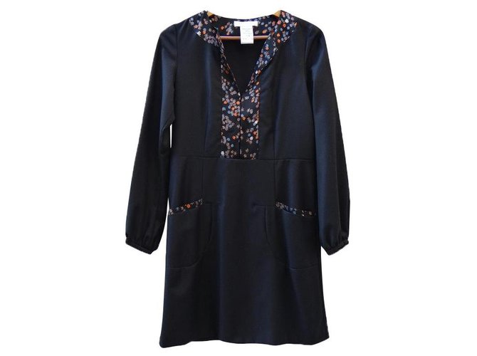 Chloé Dresses Black Multiple colors Silk Wool  ref.322592