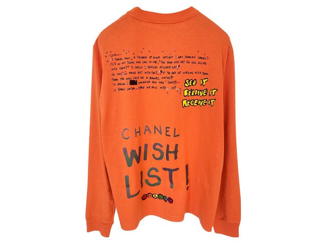 Chanel RARO!! x PHARRELL Felpa Graffiti Arancione Cotone  ref.322607
