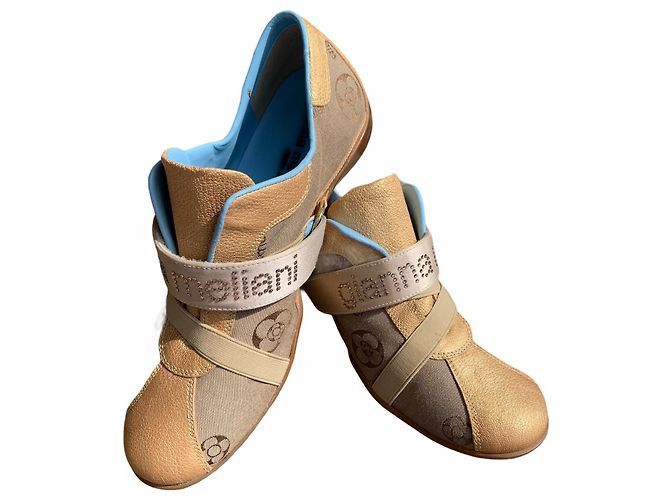Gianna Meliani Sneaker Leder Beige Gold Größe 36 Golden