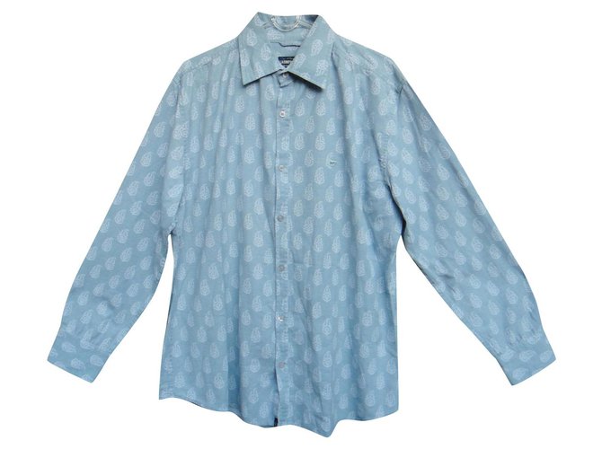 Autre Marque La Compagnie du Lin camicia taglia XL Blu chiaro Cotone Biancheria  ref.322626
