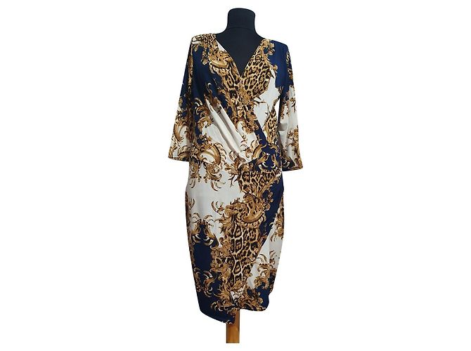 Autre Marque Orna Farho Kleid mit Multi Print Leopardenmuster Mehrfarben Leopardenprint