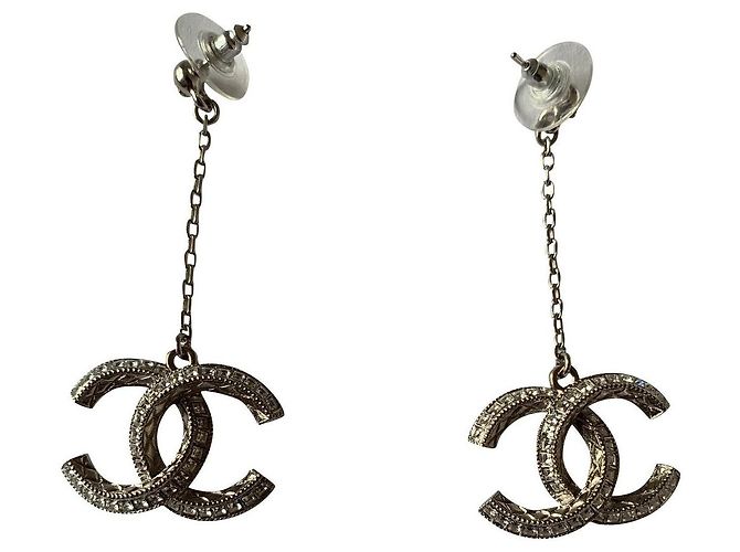 Chanel Orecchini Argento Metallo