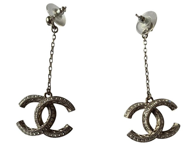 Chanel Earrings Silvery Metal  ref.322678