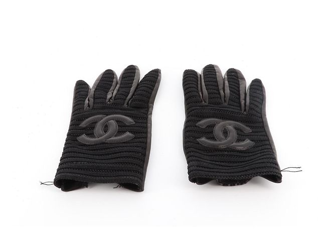 Chanel Guantes Negro