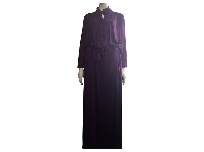 Autre Marque Übergroßes Maxi-Seidenkleid Shimah Lila Dunkelviolett