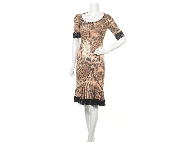 Vestido ROCCOBAROCCO con Estampado Leopardo de Viscosa Multicolor Estampado de leopardo
