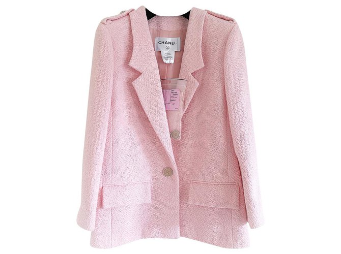Chanel 6,8K$ Seltene SEOUL Cruise Jacke Pink Tweed  ref.323009