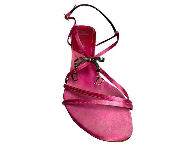Christian Dior Logo Chain Heels in Pink  irvrsbl