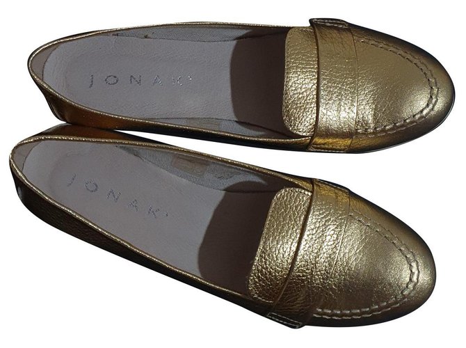 Jonak Flats Golden Leather  ref.323118