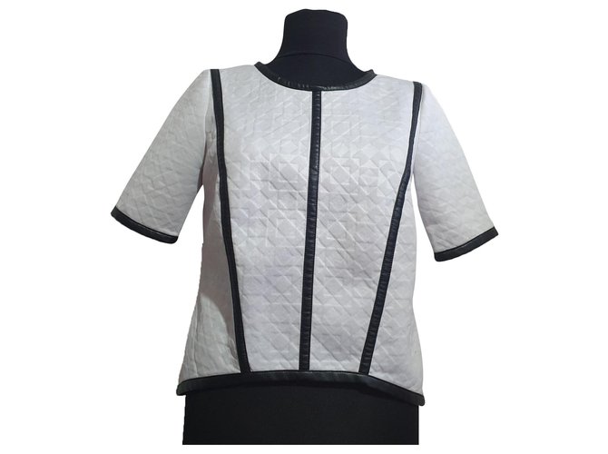 Milly Tops Black White Polyester  ref.323126
