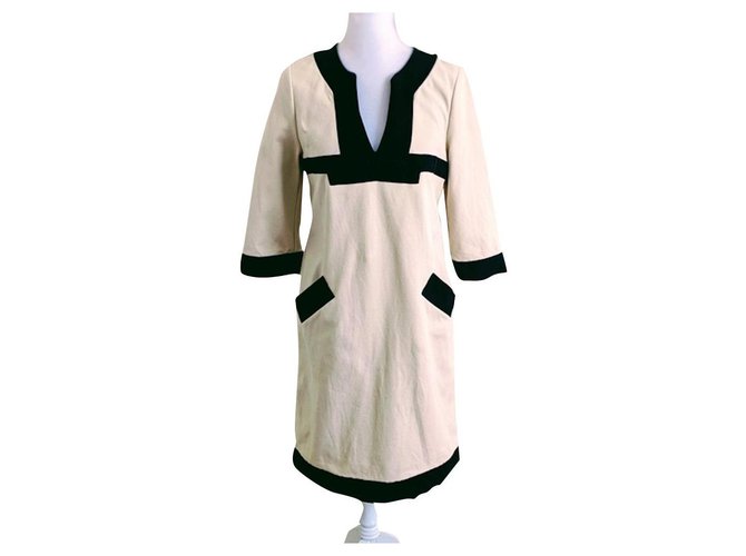 Diane Von Furstenberg DvF Cavden dress Black Cream Cotton  ref.323164