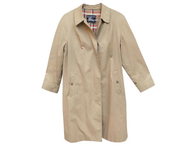 Burberry raincoat woman Buberry vintage sixties t 38 Beige Cotton Polyester  ref.323186