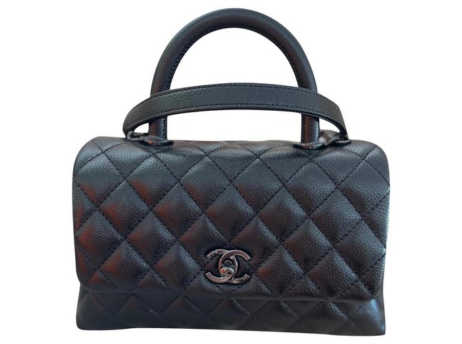 Coco Handle Chanel Handbags Black Leather  ref.323318