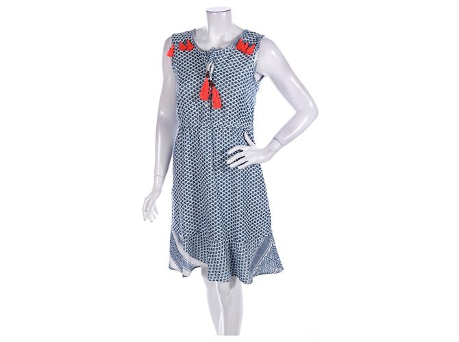 Cecilie Copenhagen Baumwollkleid Weiß Blau