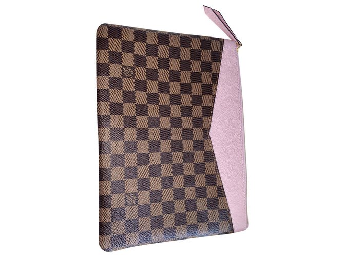 Louis Vuitton TÄGLICHER BEUTEL Braun Pink Leder  ref.323443