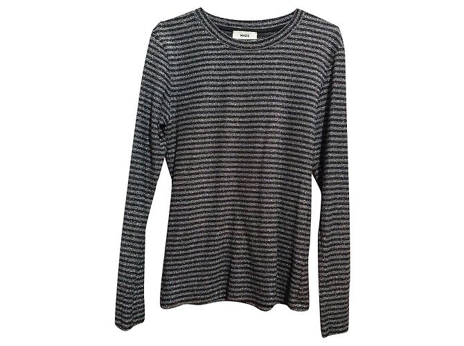 Blusa Mads Norgaard a righe grigia Grigio